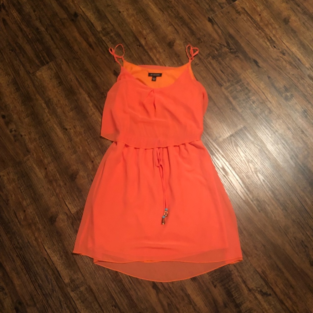 Coral open back dress (juniors)